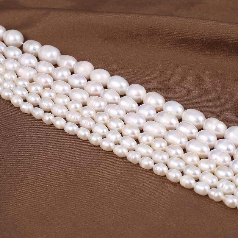 Perle di perle d'acqua dolce naturali isolamento a forma di riso perline sciolte per la creazione di gioielli fai da te braccialetto di fascino collana accessori regalo