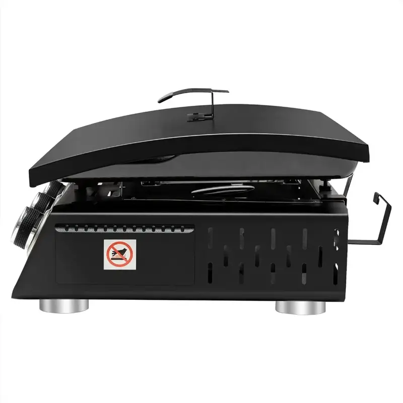 Portable Gas Grill Griddle with Top Hard Cover 24-Inch Tabletop Griddle Station for Outdoor Camping  Picnicking Freight free