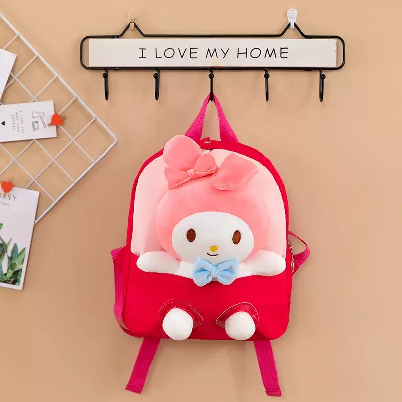 Sanrio Melody Cartoon mochila para crianças, moda bonito, claro M, mochilas escolares destacáveis