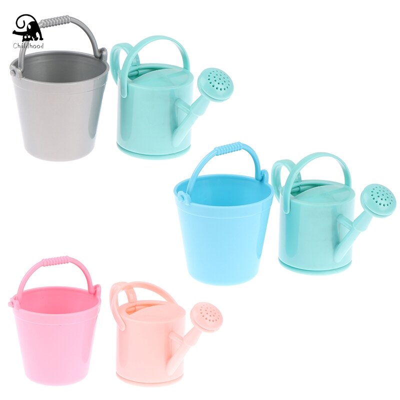 1Set Dollhouse Miniature Bucket Watering Can Model Plant Watering Tool Miniature Furniture Kitchen Living Room Garden Decor Toy