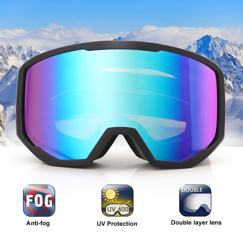 EXP VISION occhiali da sci Snowboard per uomo donna, OTG Anti Fog protezione UV occhiali da Snowboard occhiali invernali per adulti