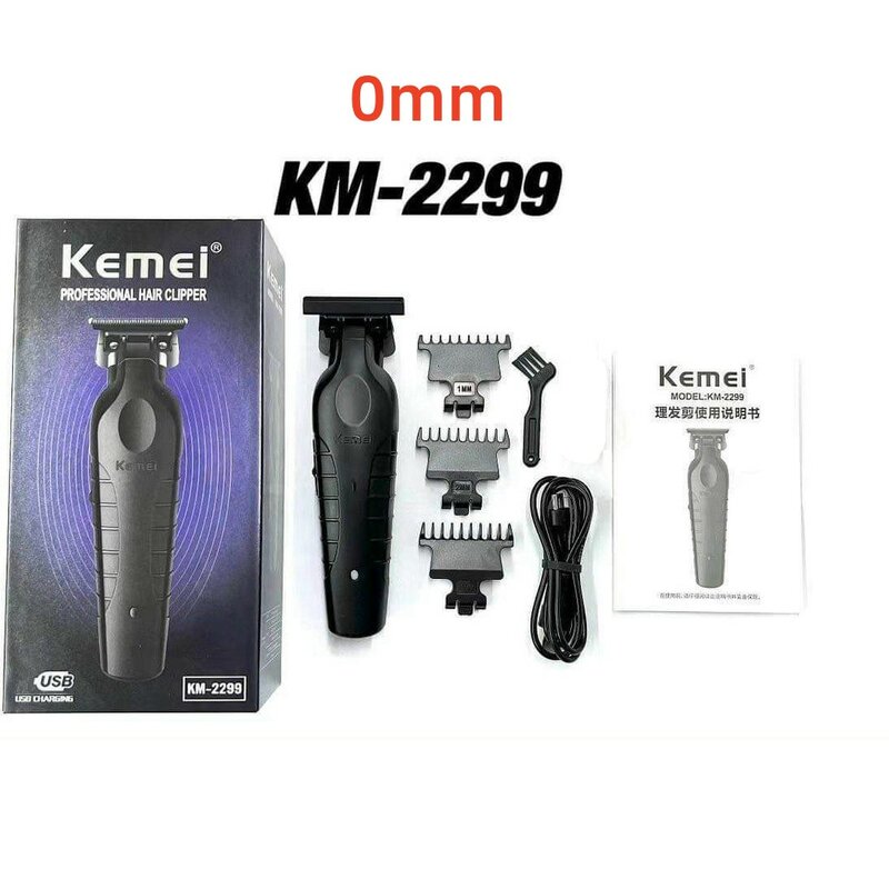 Kemei 2299 Barber Cordless Haar Trimmer 0mm Null Gapped Carving Clipper Detailer Professionelle Elektrische Finish Schneiden Maschine