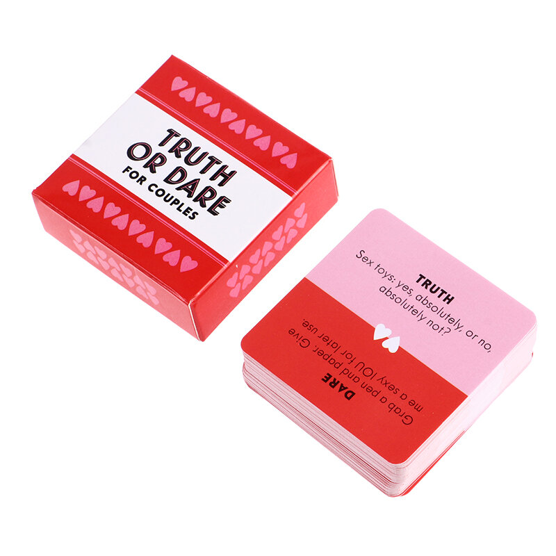 51 pçs/caixa mini tamanho pequeno verdade ou desafio para casais cartões jogos casais amantes fonte do jogo de tabuleiro versão em inglês