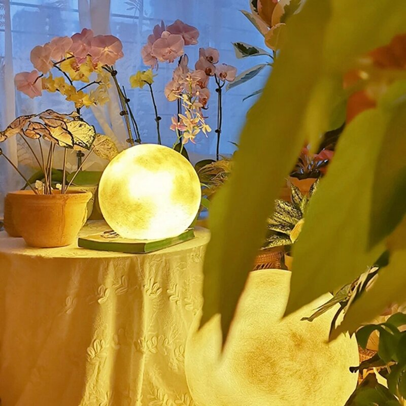 Luces de noche lunares para decoración del hogar, regalo creativo de arte pop, impresión 3D, suave