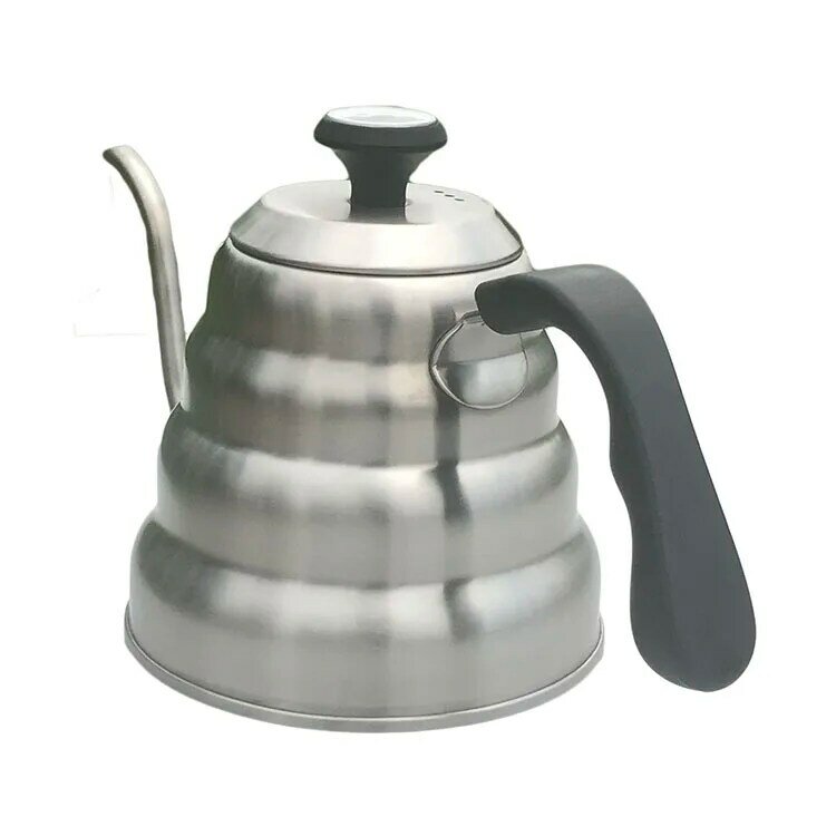 Ручной чайник для кофе, 1200 мл, с термометром, нержавеющая сталь