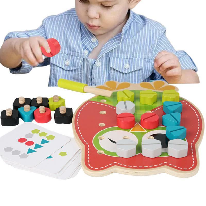 Brinquedo educativo de parafuso para crianças, Montessori Screwdriver Board Set, Crianças, 3 anos, Screwing Toys
