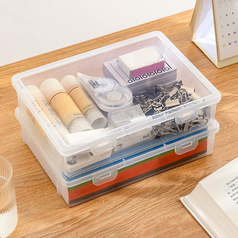 Dust-proof Document Storage Container Transparent Plastic Box for Data Certificate Stationery Jewelry A4 File Organizer