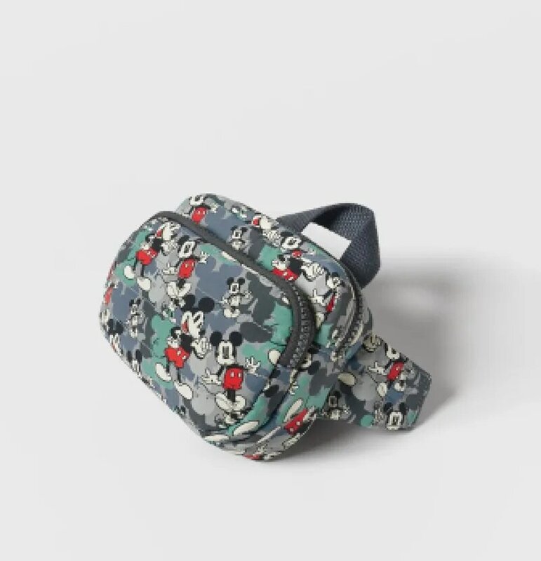 Tas pinggang motif Mickey Mouse anak-anak, tas dada satu bahu multifungsi kasual modis untuk anak laki-laki 2023