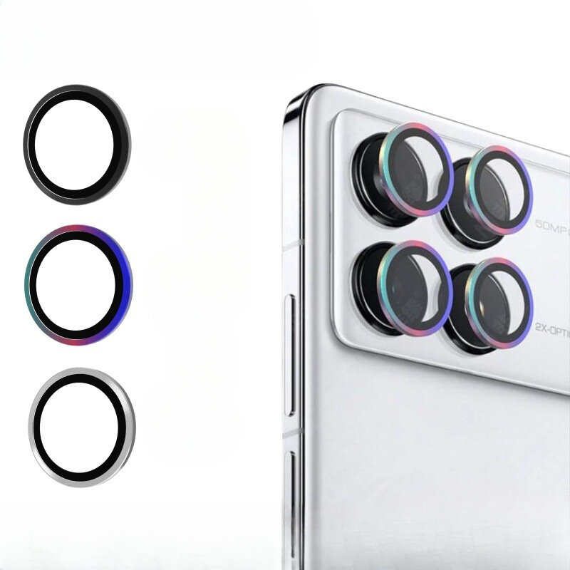 Xiaomi Poco f6 pro用リアカメラレンズ,リア保護ガラス,メタルリング