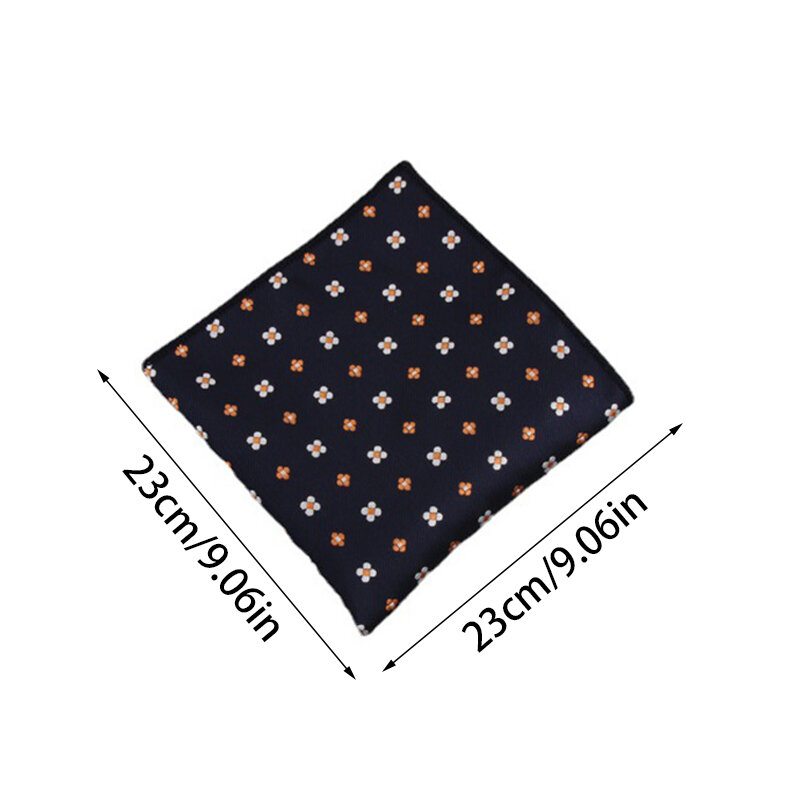 Men Polka Dot Striped Floral Printed Handkerchief Business Style Pocket Square Kerchief Towel Suit Clothing Accessorie 23x23Cm