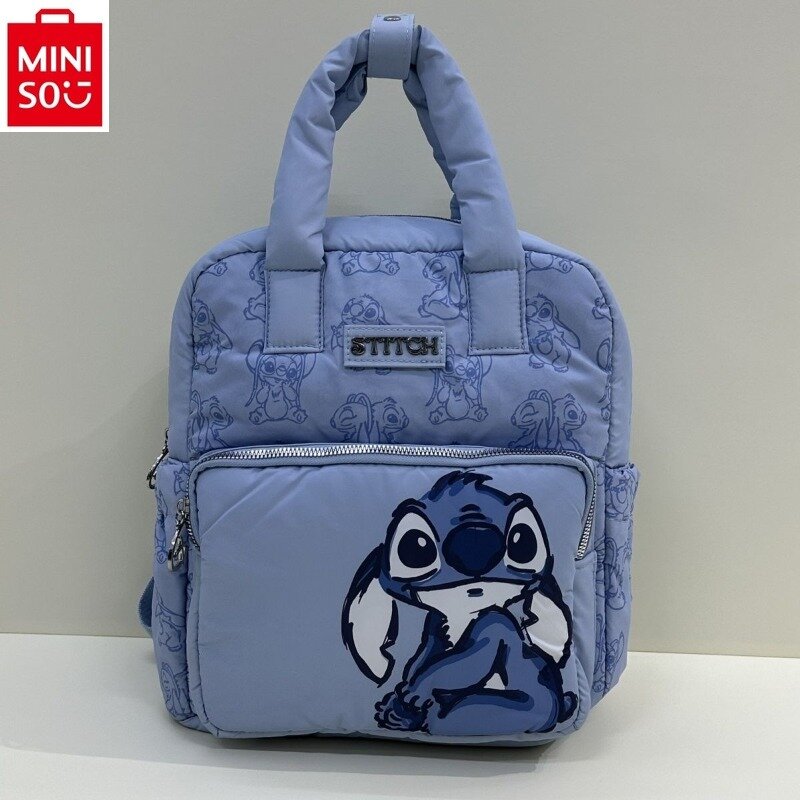 MINISO Disney Cute Cartoon Stitch Lightweight Casual Fashion Travel Bag Simple Sweet Versatile Storage Handbag