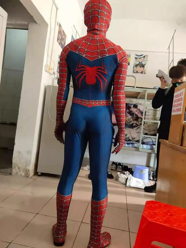 Disfraz de Spiderman Raimi para niños y adultos, traje Zentai clásico de Halloween con estampado 3D, monos de fiesta
