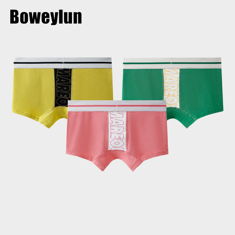 Boweyun-Shorts Boxer de algodão antibacteriano masculino, macio, amigo da pele, conforto, respirável, absorvente, calcinha, M10, Novo