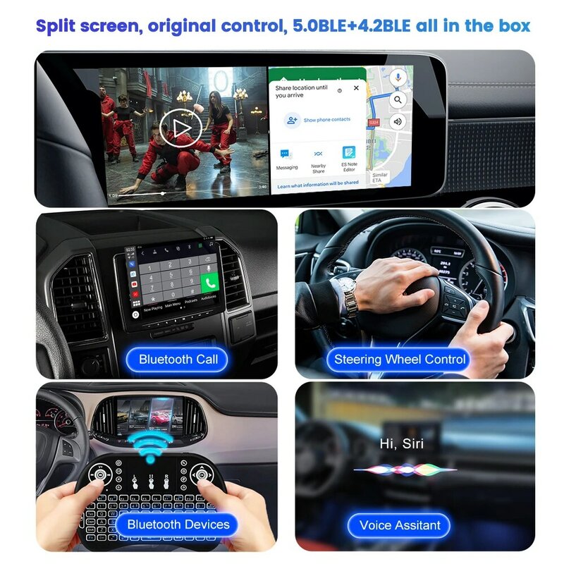 CarlinKit Caixa Sem Fio Android Auto Carplay Ai, TV Box, Transmissão de Vídeo 4G LTE, SM6225, QCM6125 2290