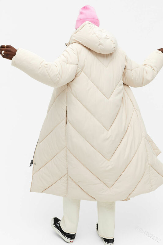 Abrigo acolchado de algodón extendido con capucha para mujer, abrigo de manga larga con cremallera a cuadros, ajuste Delgado, Color sólido, moda