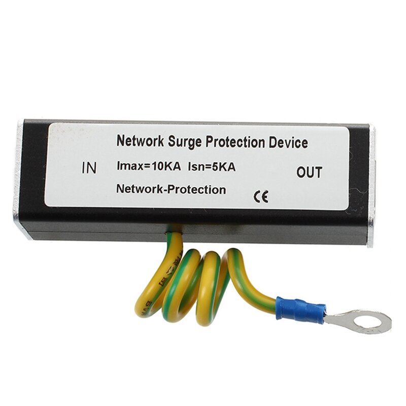Protector contra sobretensiones de red Ethernet, enchufe RJ45, descargador de trueno, 100Mhz, 10 Uds.
