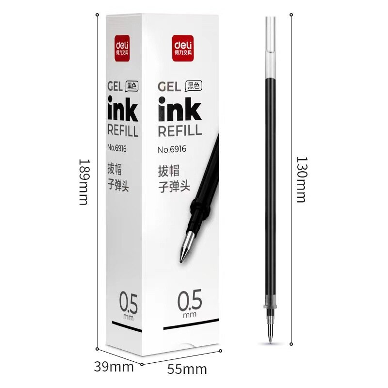 Deli 20 Stks/partij Gel Pen Bijvullen 0.5Mm Inkt Zwart Rood Blauw Navult Het Schrijven Van Handtekening Schoolbenodigdheden Pen Core Gift
