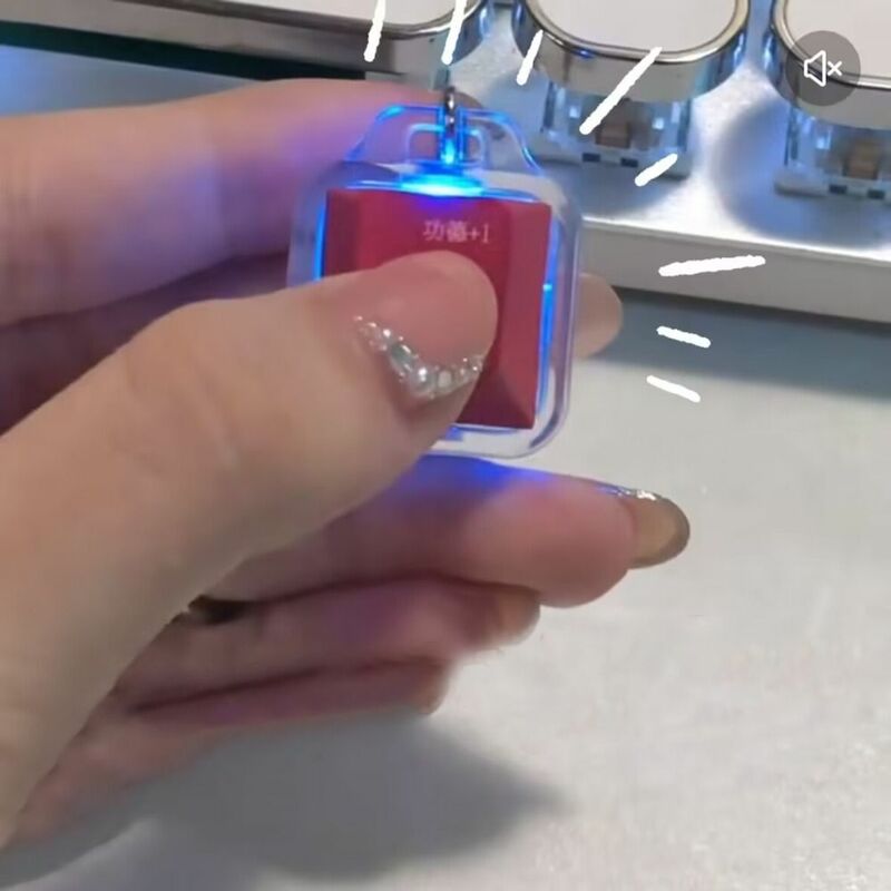 Plastic Keyboard Keychain Toys High Quality DIY Glow Axle Tester Keycap Pendant Merit Plus 1 Fidget Button