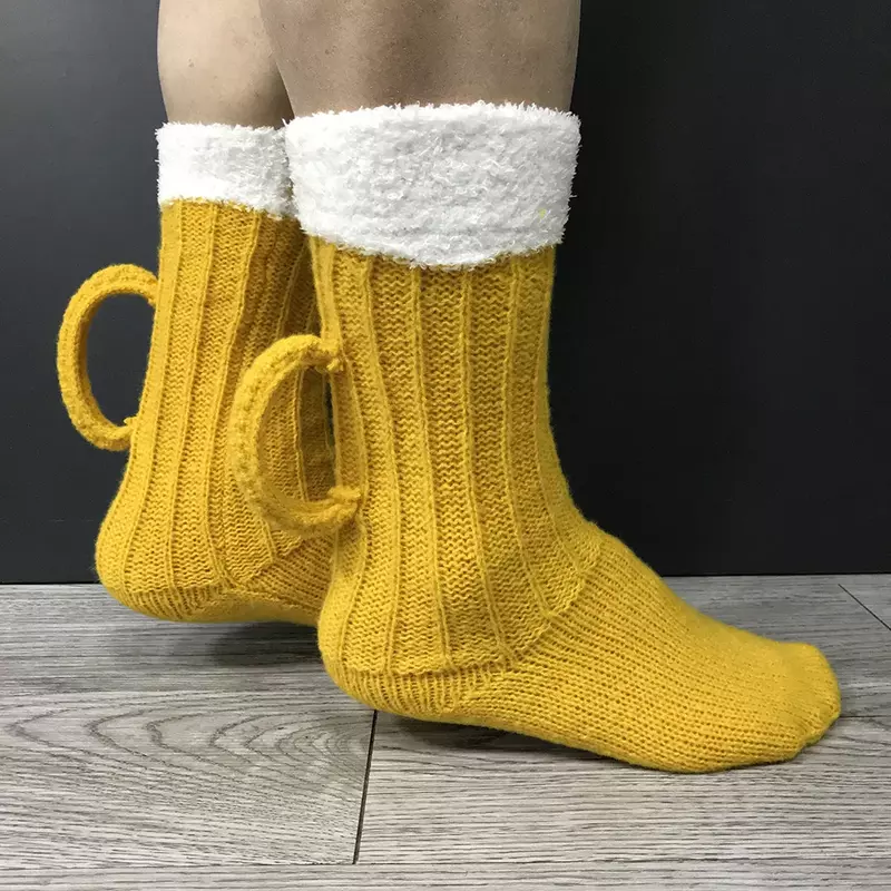 Осенне-зимние носки для пола с трехмерными мультяшными животными теплые шерстяные носки