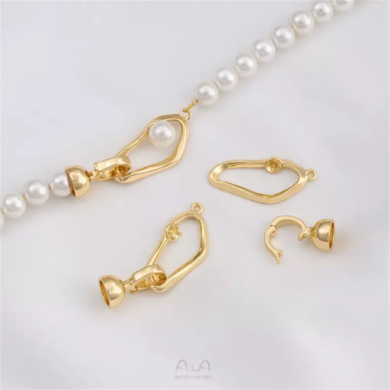 Perle de nuage de forme irrégulière en or 14 carats avec support de perle, bracelet de bricolage, collier, connexion, bijoux