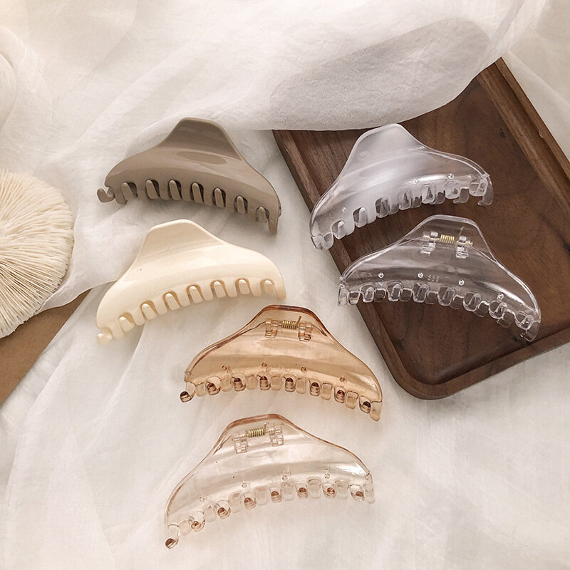 Fashionable and Minimalist Women's Transparent Acrylic Hair Clip Geometric Hair Clip Plate Shark Clip Hair Accessory New Models