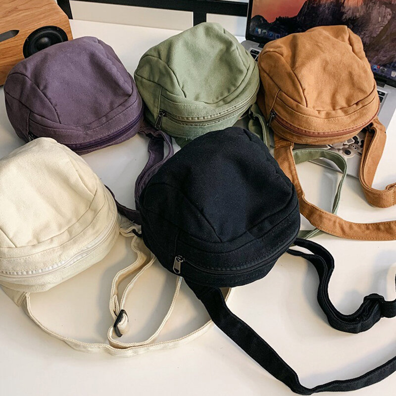 Retro Single Shoulder Crossbody Bag for Women'S Simple Canvas Vintage Handbag Messenger Pouch Fashionable Versatile Storage Bag