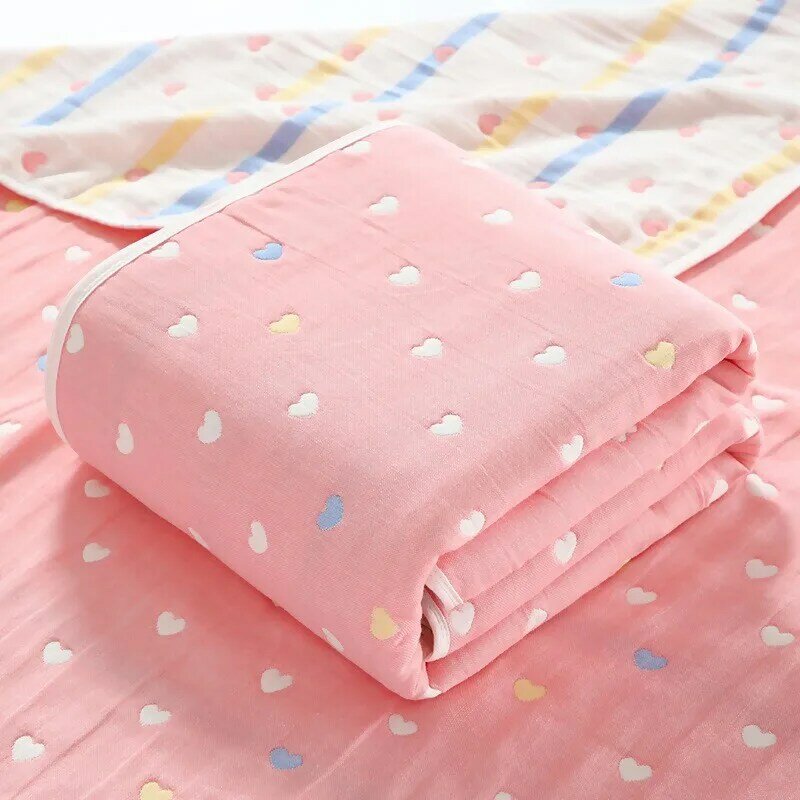 Mussola coperte per bambini bambini 6 strati garza cotone morbido trapunta neonato asciugamano Swaddle asciugamano da bagno per bambini 110*110cm