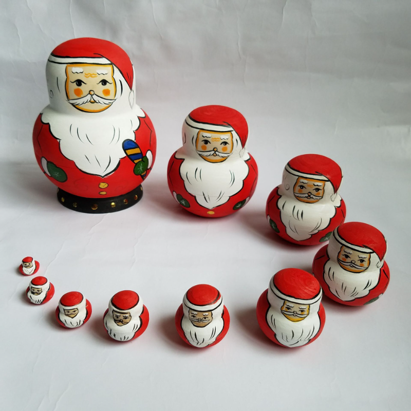 Russian Nesting Doll 10-layer Air-dried Basswood Holiday Gift Childrens Toys Travel Souvenirs