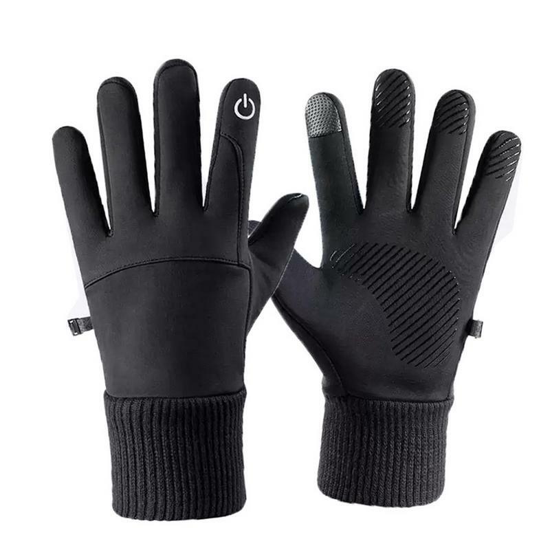 Sarung tangan musim dingin layar sentuh, sarung tangan hangat antiselip, sarung tangan salju untuk cuaca dingin layar sentuh