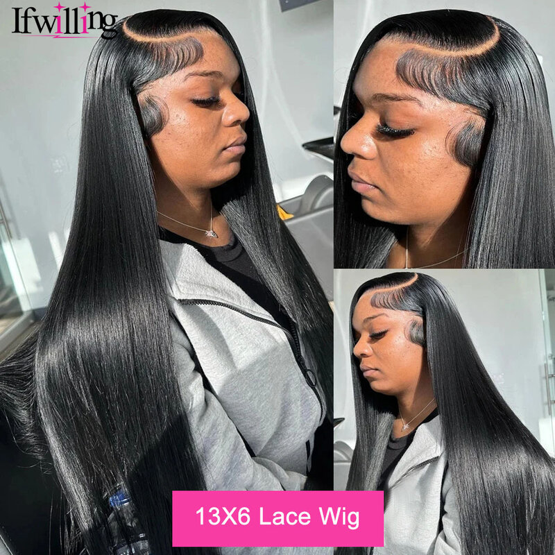 Straight 13x4 HD Lace Front Wigs Human Hair 250 Density 26 28 Inch Transparent Lace Frontal Wig Brazilian Glueless Ready To Wear