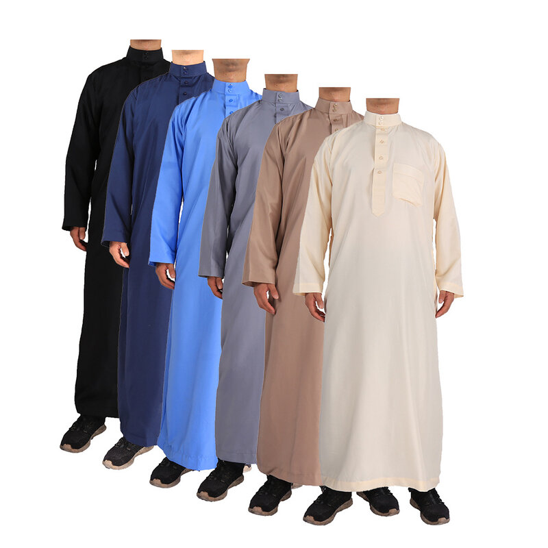 Eid muslim jubba thobe männer ramadan stickerei lange robe kaftan kimono saudi musulman abaya dubai arabische türkei islamische kleidung