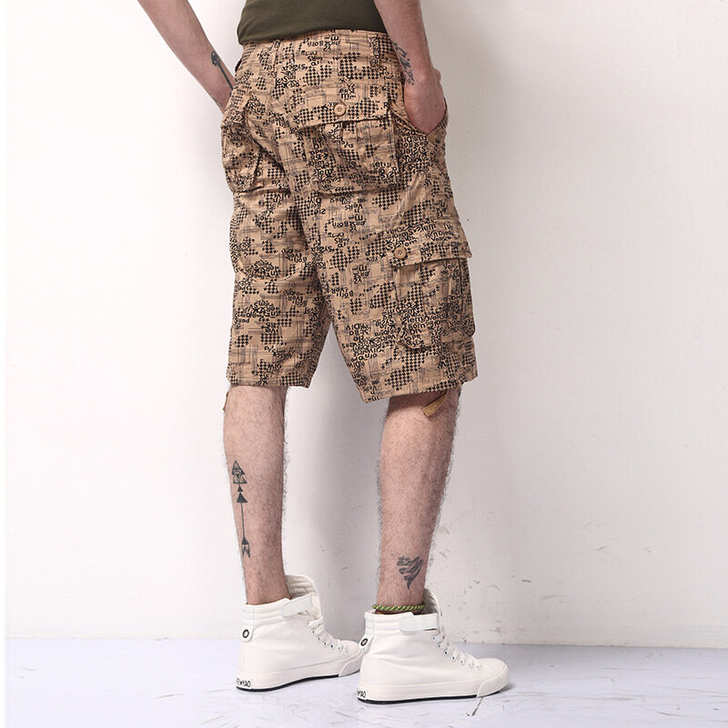 Neue hochwertige Cargo-Shorts mit mehreren Taschen für Herren Sommer mode Baumwolle kurze lose Cargo hose