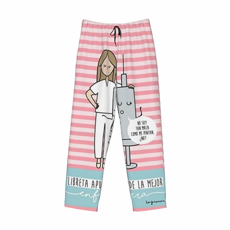 Calça de pijama com estampa personalizada masculina, pijama de sono, fundo com bolsos, médico, enfermeira, medicina