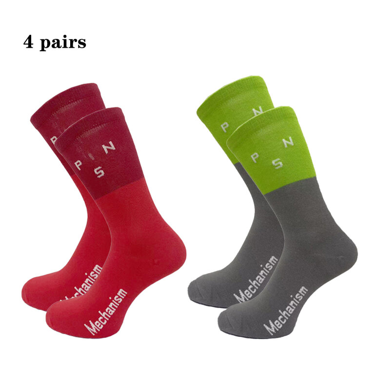 Профессиональные велосипедные носки 2022, дышащие мужские и женские Спортивные Компрессионные носки для бега, баскетбола, 4 пары