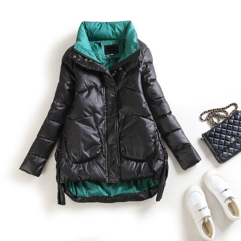 Женская пуховая куртка средней длины, однотонная Повседневная теплая парка в Корейском стиле, модная Свободная куртка, женская одежда, зима 2023