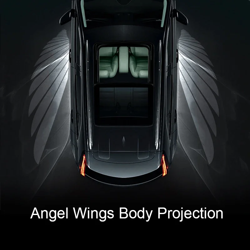 New Angel Wings Light Car Projector LED Fashion Shadow Light Welcome Lamp 12V Dynamic Projection Lamps Universal Auto Accessory