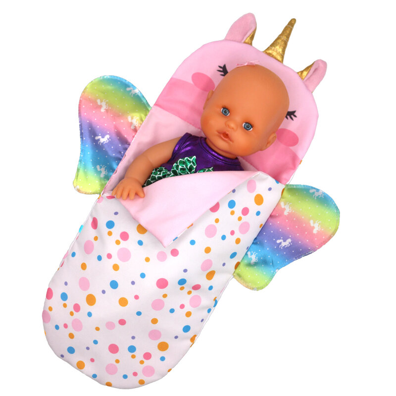 Sacco a pelo per bambole da 43cm cuscino per unicorno adorabile 17-18 pollici accessori per bambole appena nate regalo di compleanno della ragazza americana