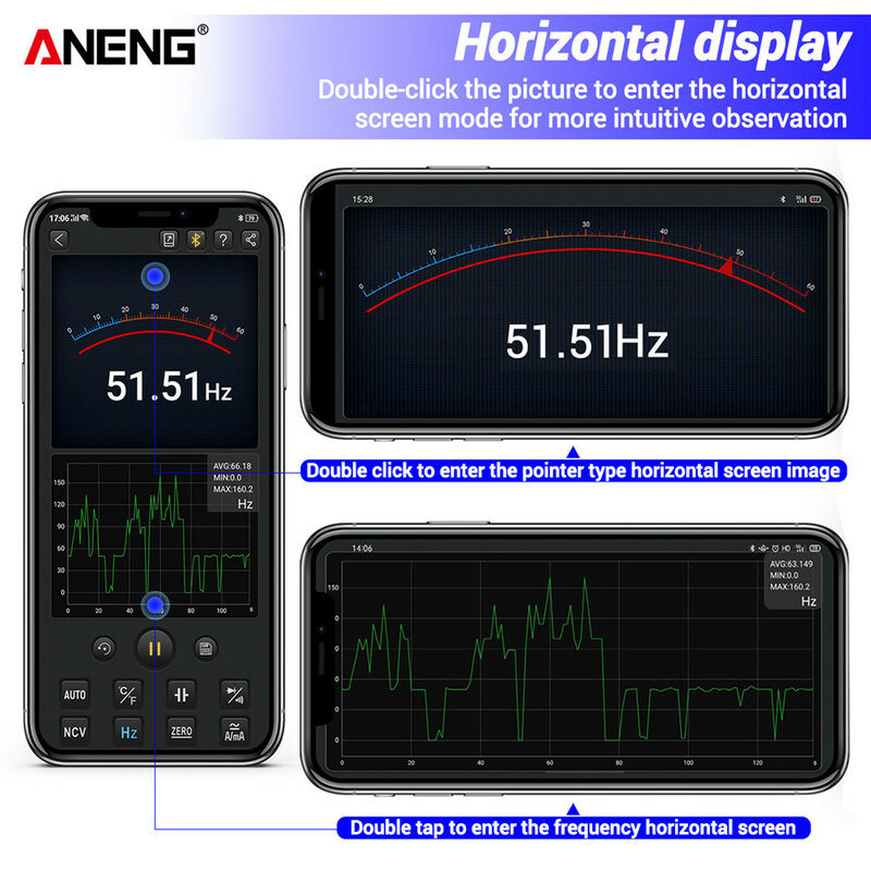 ANENG-Multimètre numérique Bluetooth ST207, pince ampèremétrique, 6000 points, True RMS, DC, AC, testeur de tension, AC Current Hz, puzzles itance Ohm