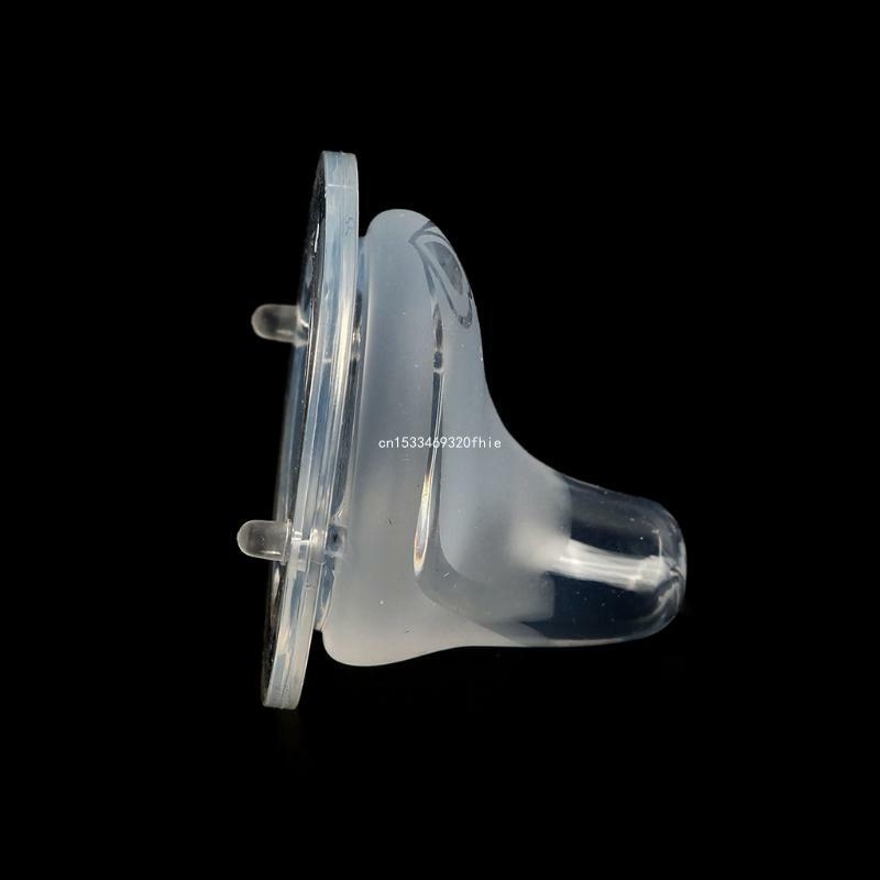 Dot Silikon Cair Pengaman Lembut Bayi Puting Duckbill Pengganti Fleksibel Alami untuk Aksesori Botol Susu Mulut Lebar/