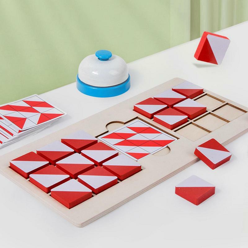 Rompecabezas de bloques de madera para niños pequeños, Tangram juguete, inteligencia colorida, juego de bloques 3D, rompecabezas de madera, aprendizaje