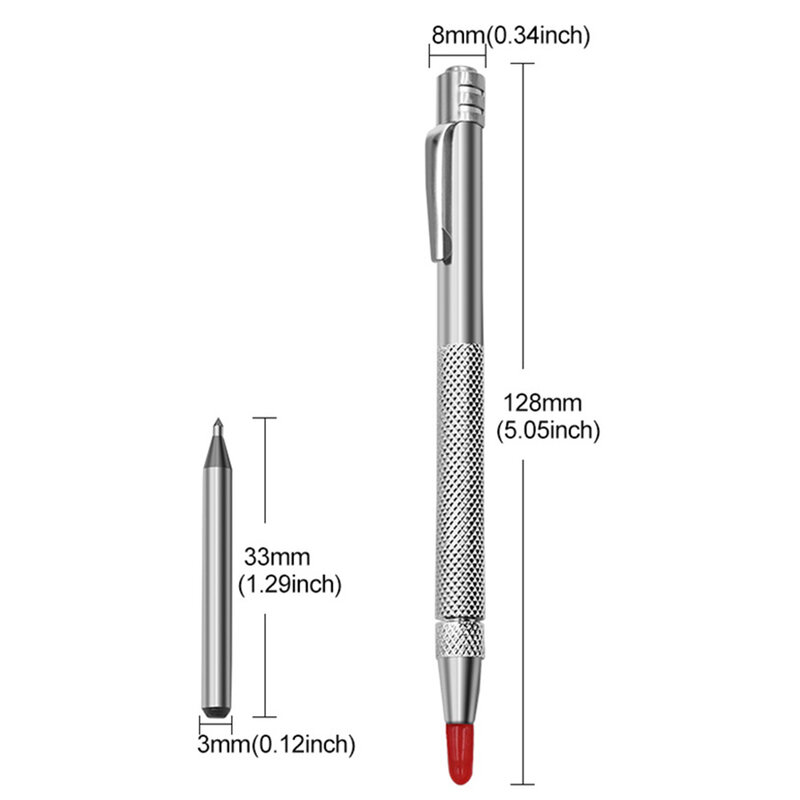 Tungsten Carbide Marcação Pen Substituível, Ponta de Marcação para Vidro, Cerâmica, Hard Metal Fitter Marcação, 11Pcs