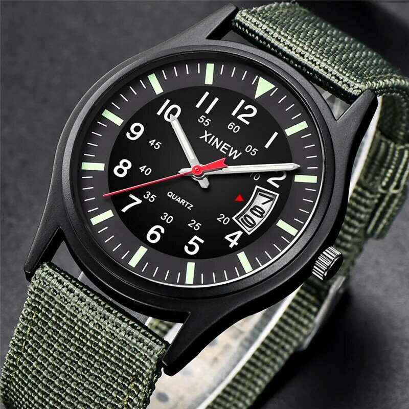 XINEW-reloj de cuarzo deportivo para hombre, cronógrafo de marca Original, con correa de nailon, estilo militar, a la moda