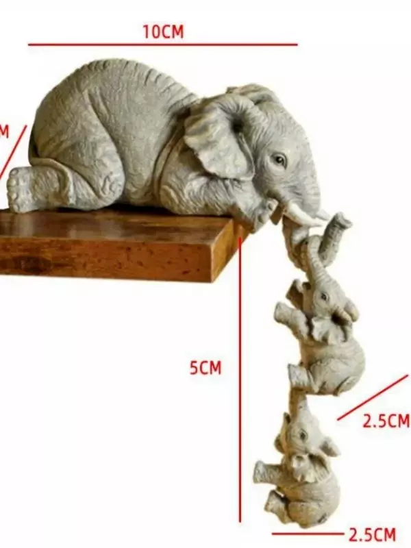 3 pz/set figurine di elefante carino elefante che tiene il regalo di arredamento per la casa di artigianato in resina di elefante del bambino