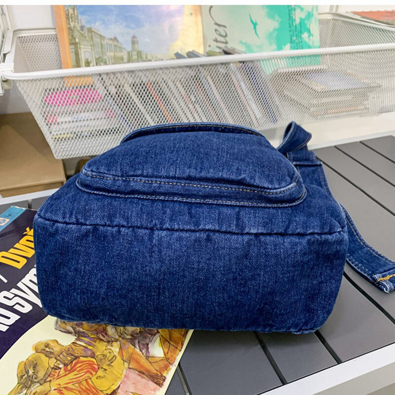 Nieuwe Trend Mode Vrouwelijke Tas Denim Effen Kleur Hoge Kwaliteit Dames Borst Bag Travel Medium Size Pouch Schoudertas
