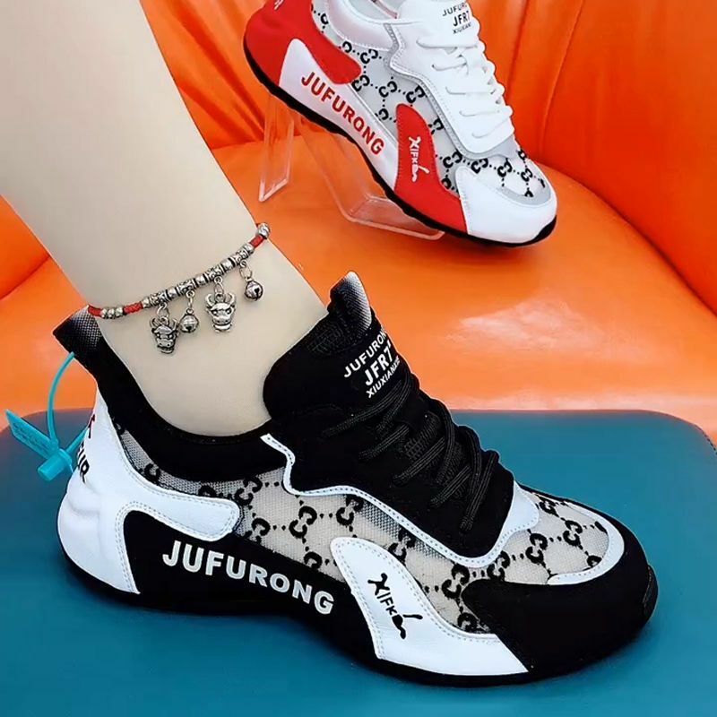 Women Casual Sneakers Summer New Print Fashion Breathable Mesh Lace Up Sports Shoes for Women Designer Shoes Zapatos De Mujer