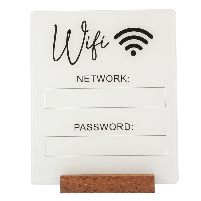 ป้ายรหัสผ่าน WiFi สำหรับบัญชีบ้านและตกแต่งโรงแรมอะคริลิคแขกเครือข่ายไร้สาย