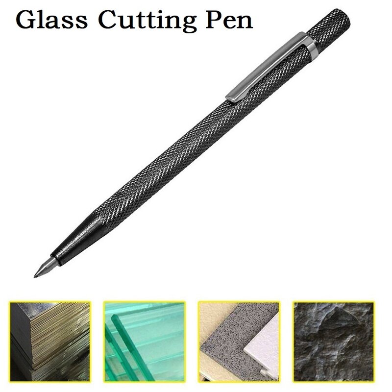 Penna per il taglio di piastrelle durevole pennarello per vetro carburo nero facile da usare pregevole fattura per il taglio di piastrelle da giardino