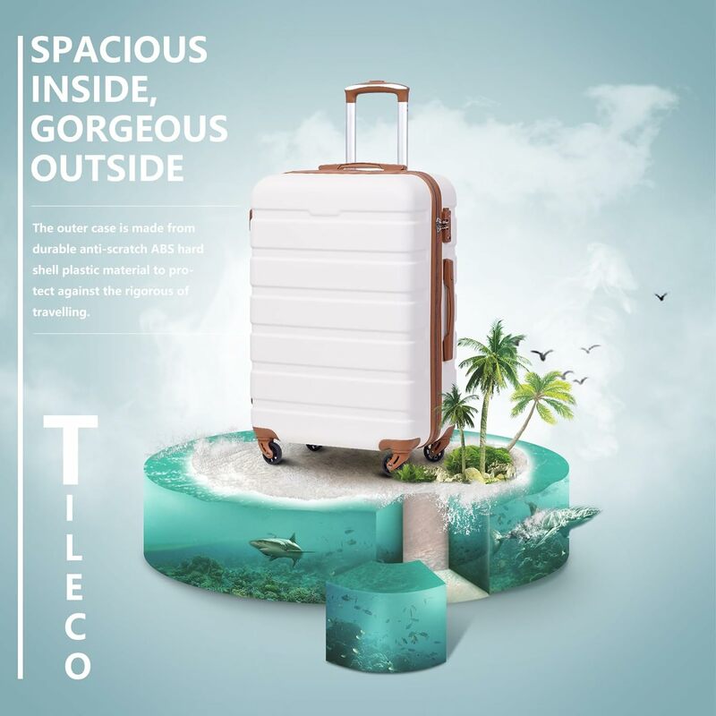 Coolife Luggage 4 Piece Set Suitcase Spinner Hardshell Lightweight TSA Lock