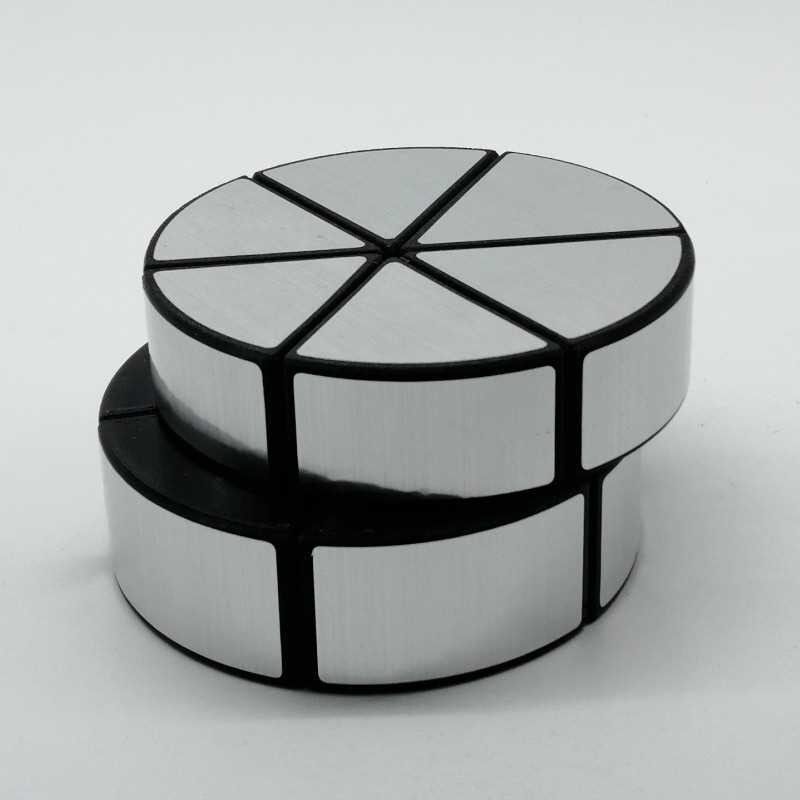 Cube magique Twisty pour enfants, jouet de puzzle rond miroir à deux couches, 2x2
