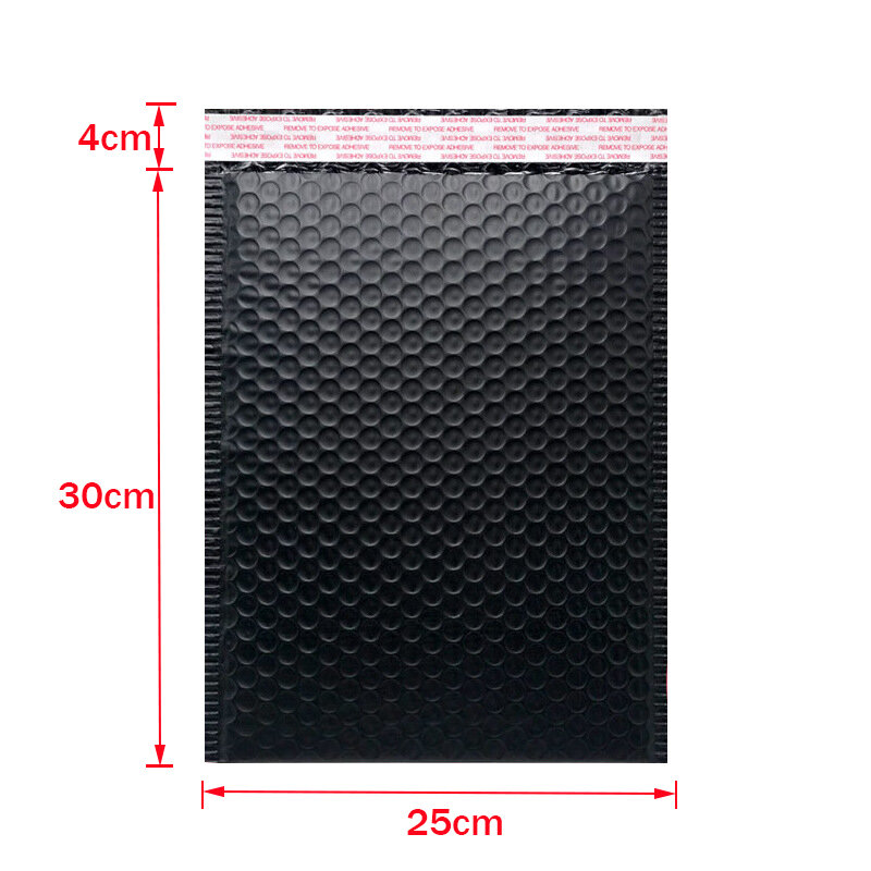 50pcs 검은 공동 압출 필름 수제 거품 봉투 25x30cm 사양 두꺼운 우편 배송 Shockproof 및 방수